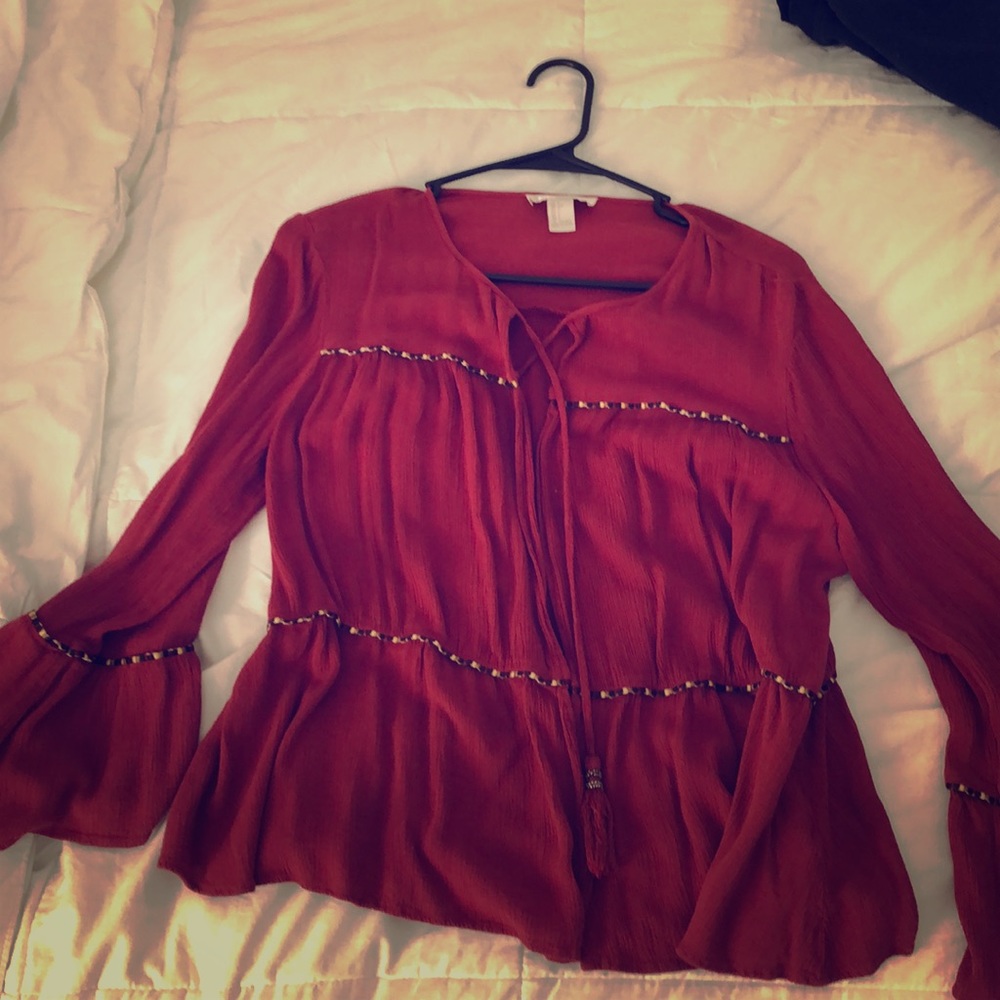 Open front blouse